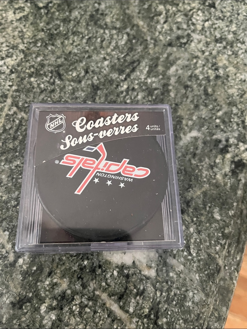 NHL Washington Capitals — Black & White Hockey Coasters
